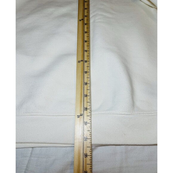 J. Crew Heritage Fleece Crop Cozy‎ Pullover Sweatshirt Ivory Women's XL NWT - Picture 9 of 10